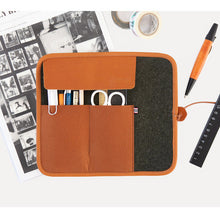 Load image into Gallery viewer, Rolled Felt Pencil Case Khaki
