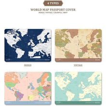 Load image into Gallery viewer, World Map Soft Passport Cover V.1 Indigo
