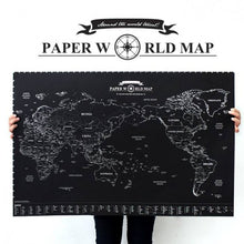 Load image into Gallery viewer, Paper World Map Black
