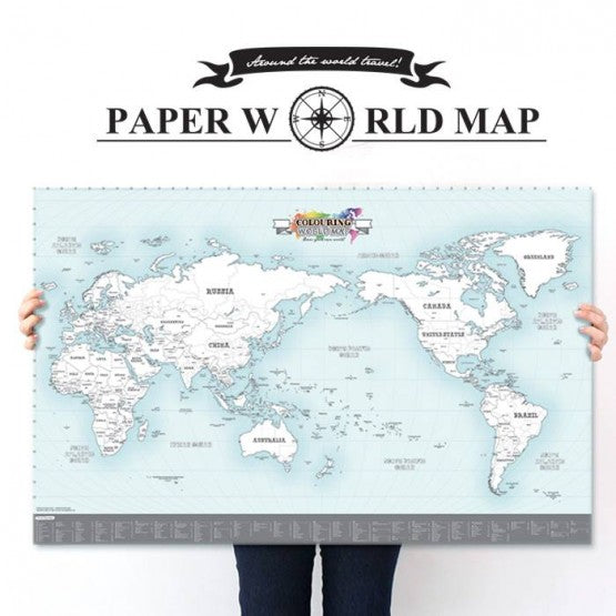 Paper World Map Colouring