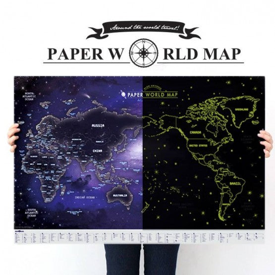 Paper World Map Glow