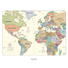 Load image into Gallery viewer, World Map Passport Cover V.2 Pastel
