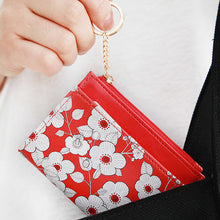 Load image into Gallery viewer, Willow V.4 Key Ring Card Wallet Red Flower
