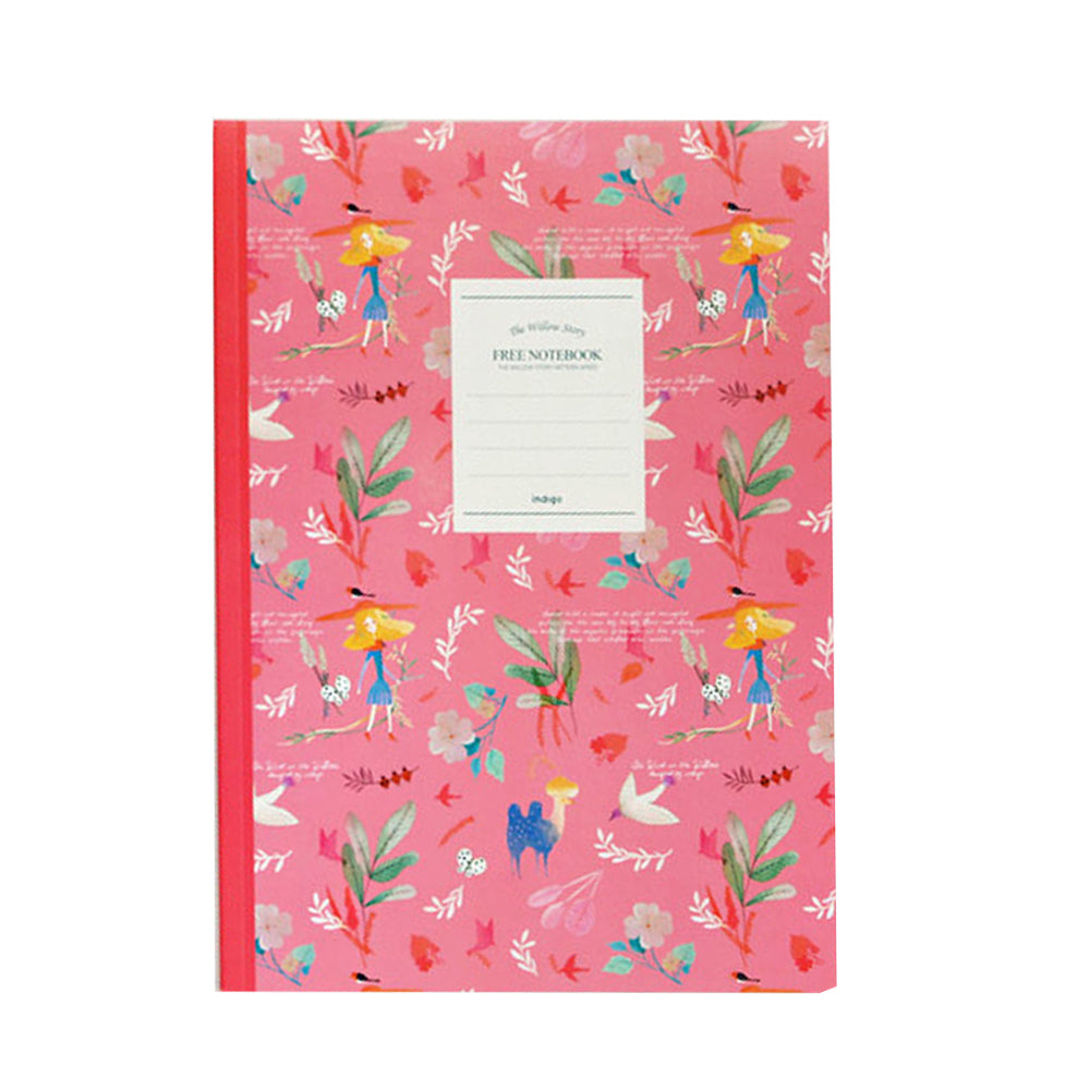 Willow Story Pattern Line Notebook Hot Pink