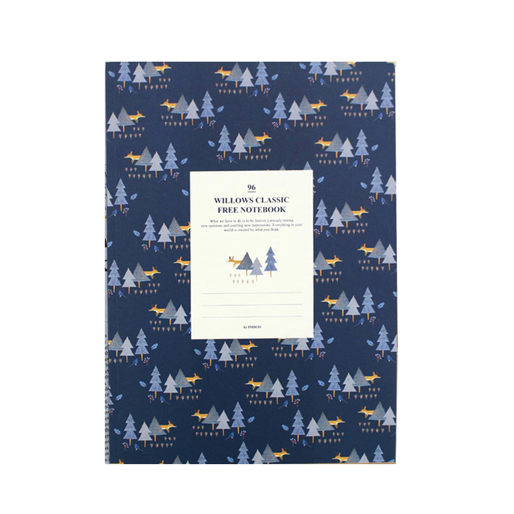 Willow Story Pattern Line Notebook Navy