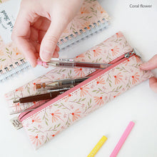 Load image into Gallery viewer, Willow V.4 Zipper Pencil Case Coral Flower
