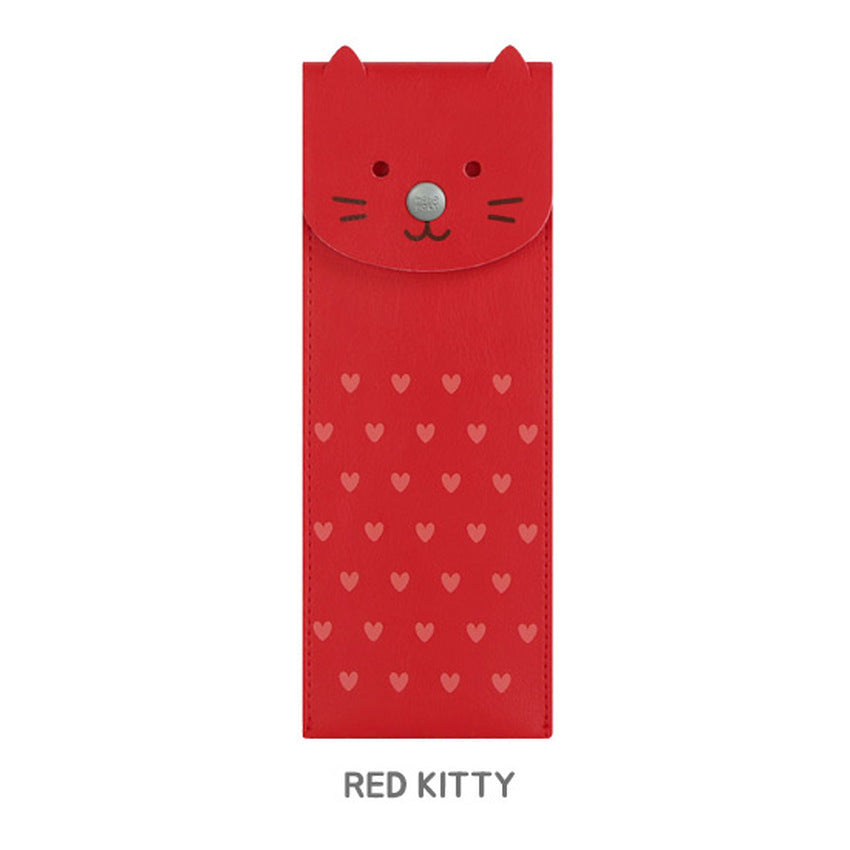 Toffeenut Pen Case ( Elastic Band) Red Kitty