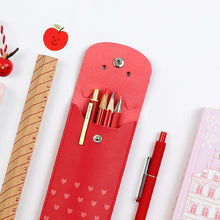 Load image into Gallery viewer, Toffeenut Pen Case ( Elastic Band) Red Kitty
