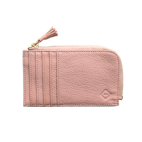 Peyton Card Case with Zip Pocket Pink