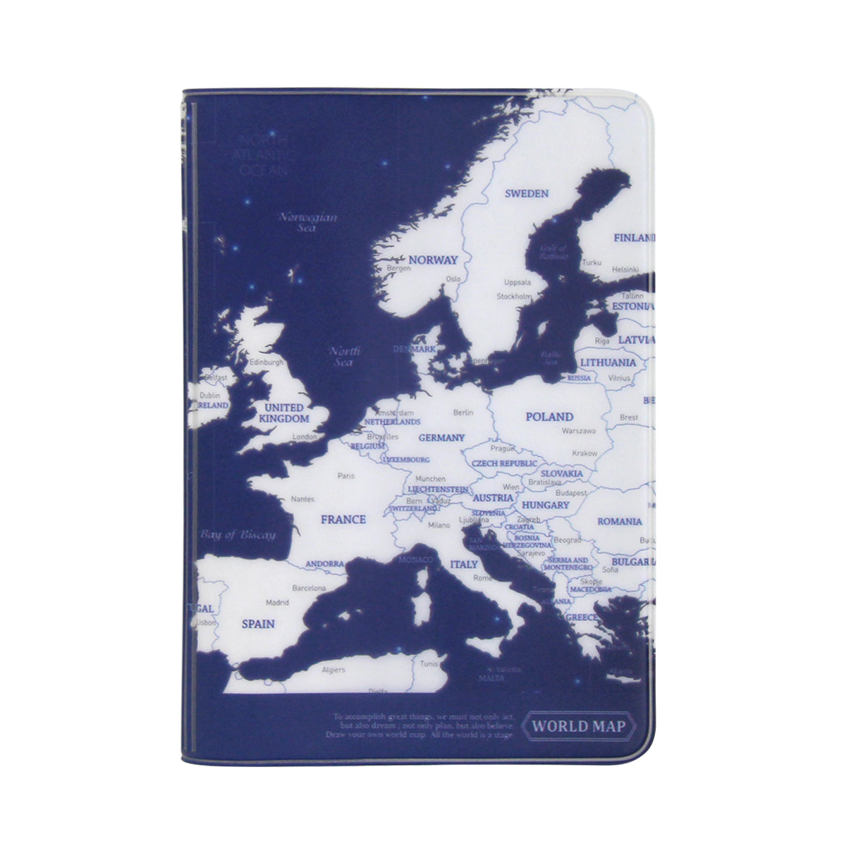 World Map Soft Passport Cover V.1 Indigo